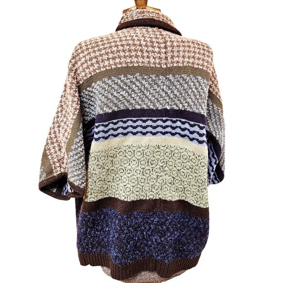 Liz Claiborne Cardigan Sweater Petite Large Womens Multicolor Knit Open Front - Picture 3 of 9